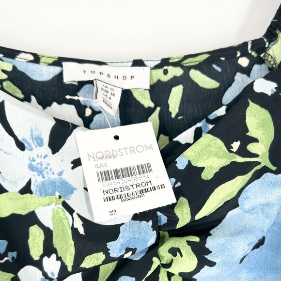 NWT Topshop Floral Mini Tea Dress with Puff Sleeves - Picture 6 of 8